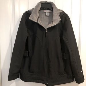 Black and grey light weight coat